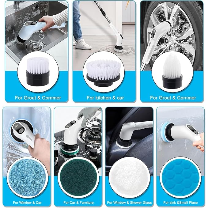 Cleanistic™ Electric Spin Scrubber (9-in-1)